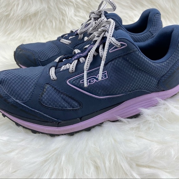TEVA SUEDE RUNNING WOMAN SNEAKERS SIZE 6 BLUE AND PURPLE COLOR - Picture 10 of 10